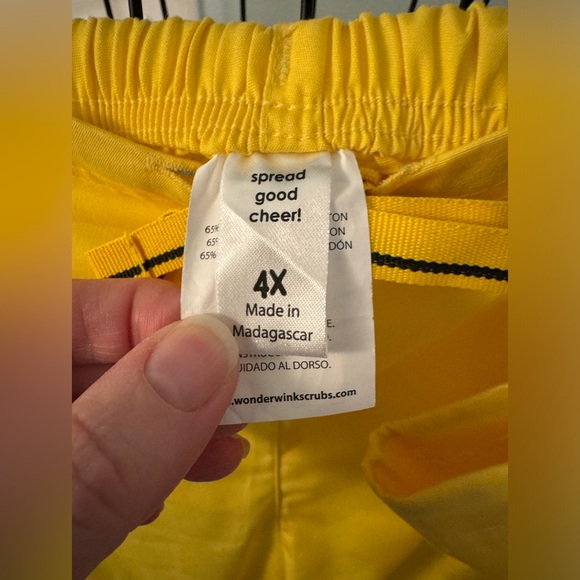 WonderWink Origins Women's Drawstring Flare Scrub Pants 5026 4X 4XL Yellow FLAW - Picture 6 of 16